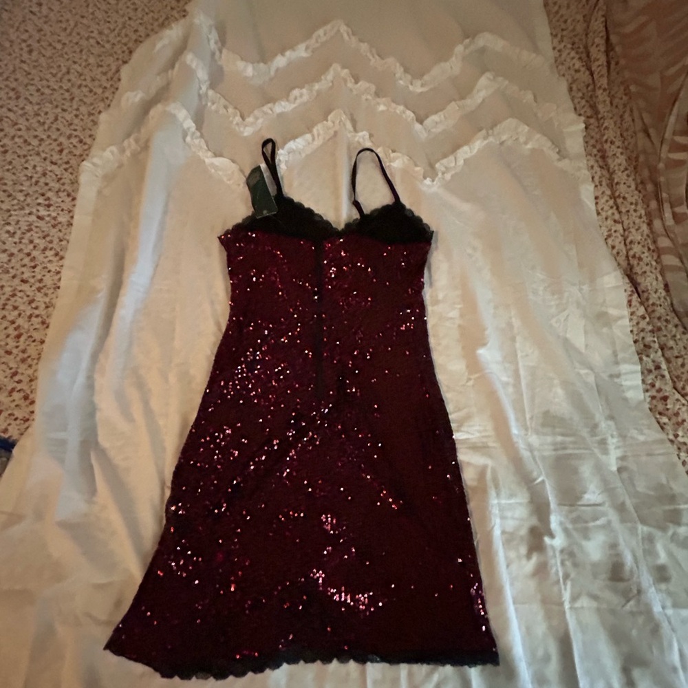 nwt Wild Fable Sequin Dress Burgundy Small
